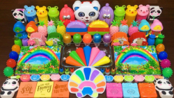 مخلوط کردن اسلایم های رنگی و م...