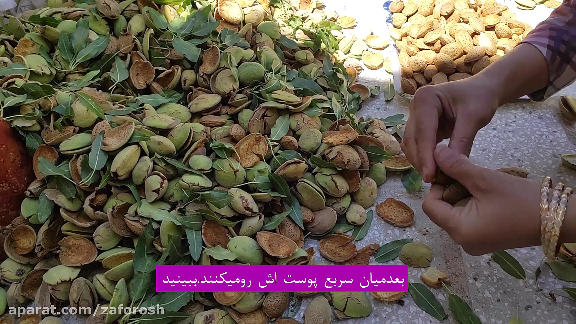 نحوه پوست کندن بادام | زعفروش لمینت