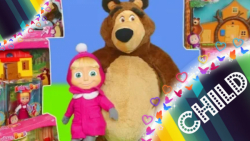 عروسک ماشا و میشا  بازی با اسب...