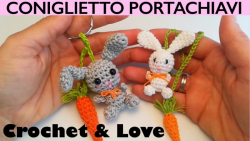 آموزش کامل بافت عروسک جاکلیدی خرگوش و هویج/ ویدئو به زبان ایتالیایی