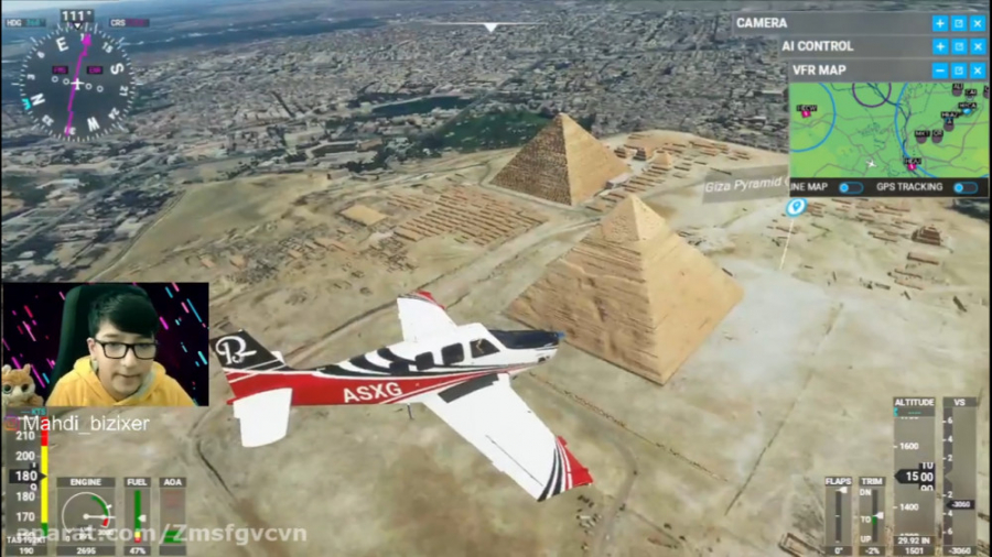 پرواز بر فراز اهرام ثلاثه مصر / flight simulator 2020