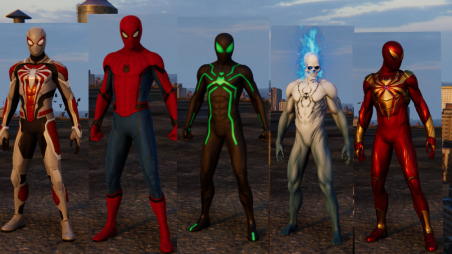 همه ی لباس های بازیه اسپایدرمن marvel spiderman