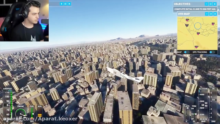 شبیه ساز پرواز Microsoft flight simulator با Aria Keoxer