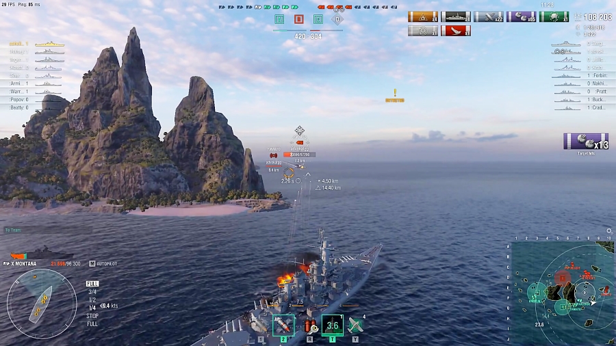 قسمت هایی از citadel و kill ها در بازی آنلاین world of warships