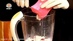 نوشیدنی انگور قرمز و گیلاس