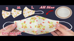 آموزش برش و دوخت ماسک برای سه سایز به وسیله بشقاب/ ویدئو بی کلام