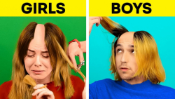 دختر در مقابل پسر  ریزش مو ، ت...