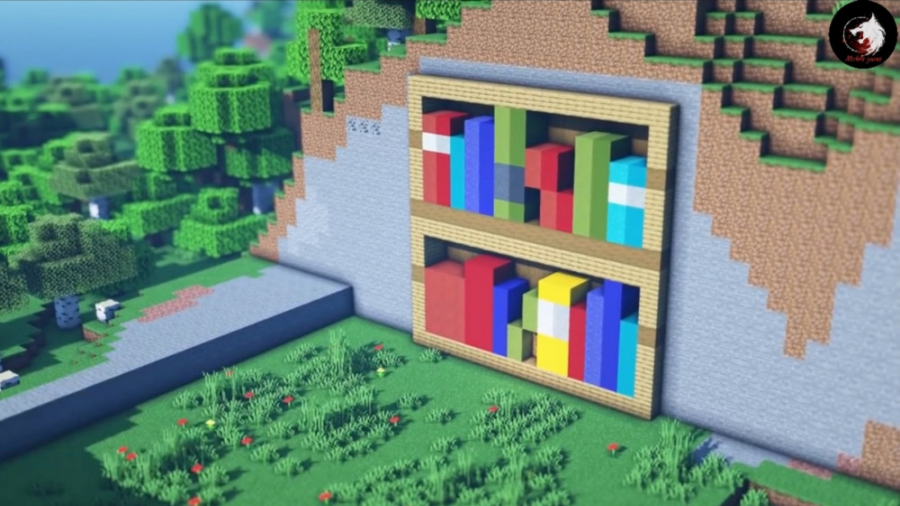 ساخت خانه کتاب خانه یا bookshelf ماین کرافت (Minecraft)