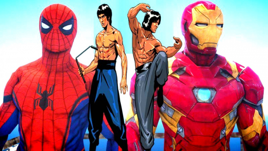 مرد عنکبوتی و مرد آهنی علیه بروسلی و جکی چان