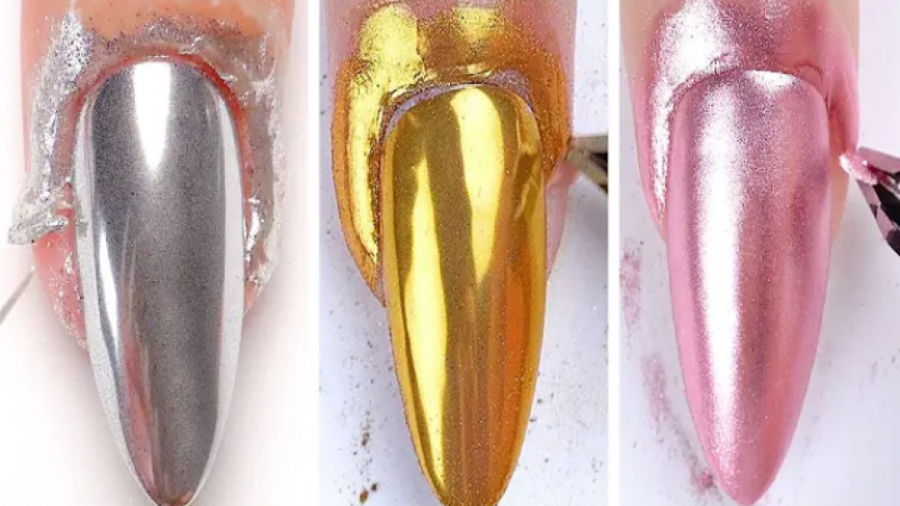 آموزش طراحی ناخن با لاک های براق