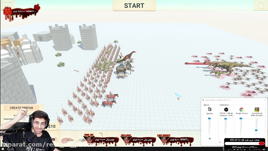 پارت 1 گیم پلی Animal Revolt Battle Simulator و بازهم ارتش عمو امیر وارد شد