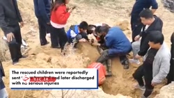 نجات دو کودک بازیگوش از زیر خر...