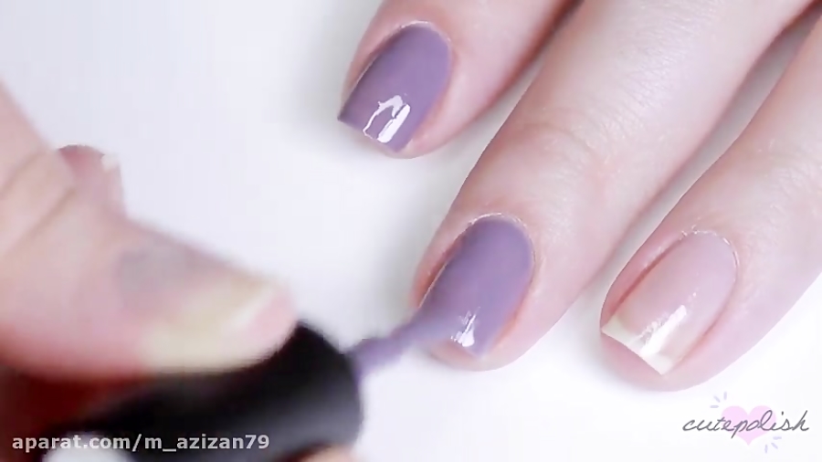 دیزاین ناخن با لاک بنفش مات _ لاک ناخن