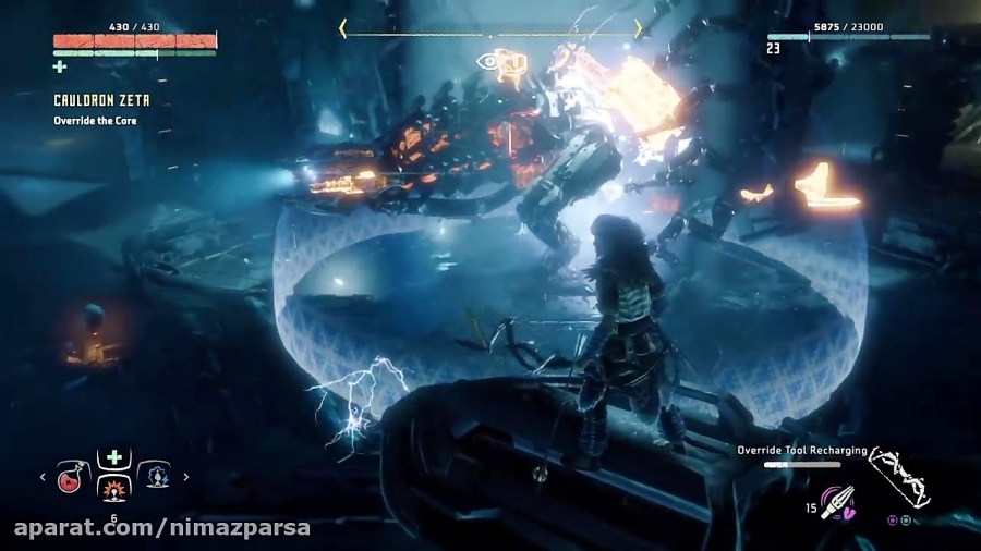 باس فایت Thunderjaw در Cauldron Zeta در بازی Horizon: Zero Dawn