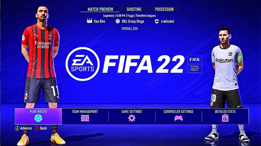 بارسلونا - میلان FIFA 22 PS5