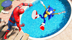 سونیک و اسپایدرمن در GTA 5