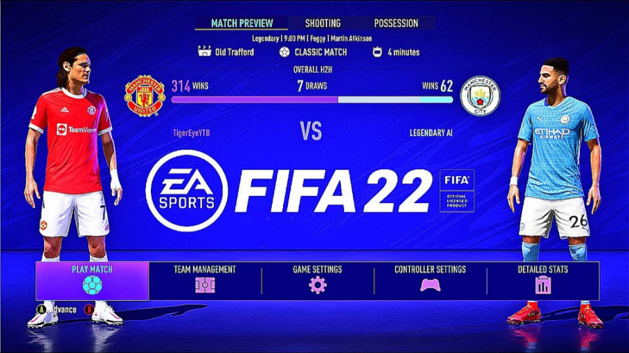 منچستر سیتی - منچستر یونایتد  MOD FIFA 22 PS5