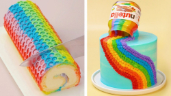 ایده تزیین کیک رنگین کمانی:: آ...