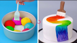 ایده کیک رنگین کمان:: آموزش تز...