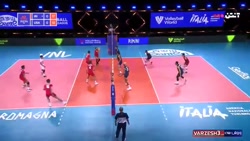 بازی والیبال ایران و امریکا/رالی تماشایی بازی ایران و امریکا