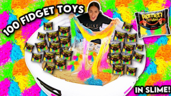 مخلوط کردن 100 فیجت در اسلایم...