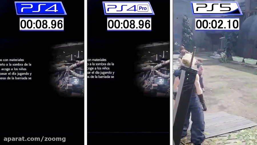 مقایسه زمان بارگذاری Final Fantasy 7 Remake در PS5 و PS4
