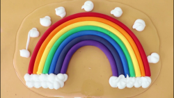 اسلایم رنگین کمانی / خمیر کلی...