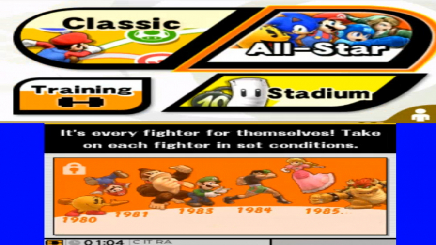 super smash bros 3DS : all star mode