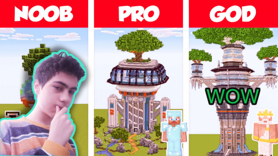 خانه درختی:Minecraft NOOB vs PRO vs GOD