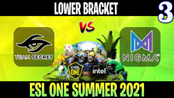 Secret vs Nigma Game 3 - Bo3 - Lower Bracket ESL One Summer 2021