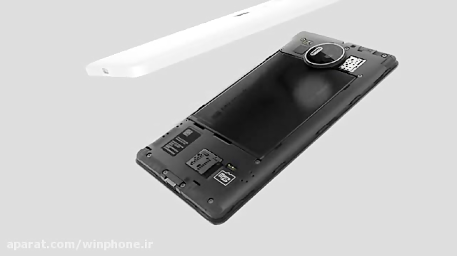 نحوه جای گذاری سیم کارت و حافظه در لومیا ۹۵۰ اکس ال زمان120ثانیه
