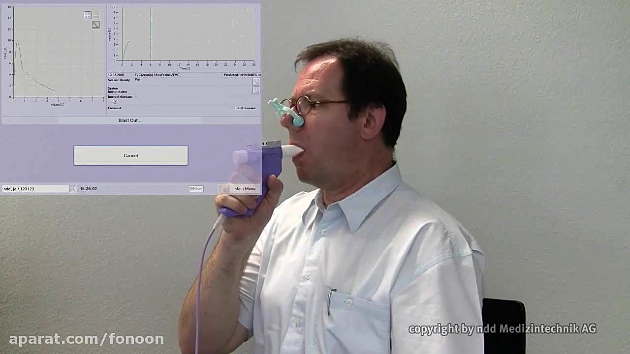 آموزش تست fvc اسپیرومتری لیزر موهای زائد