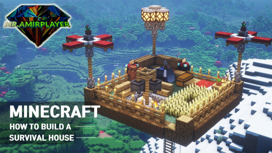 Minecraft Sky House - آموزش ساختن خانه زیبا هوایی در ماینکرافت