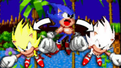 Super Sonic and Heyper Sonic in Sonic 1