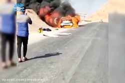آتش گرفتن یک خودرو در اهواز بر اثر گرمای هوا