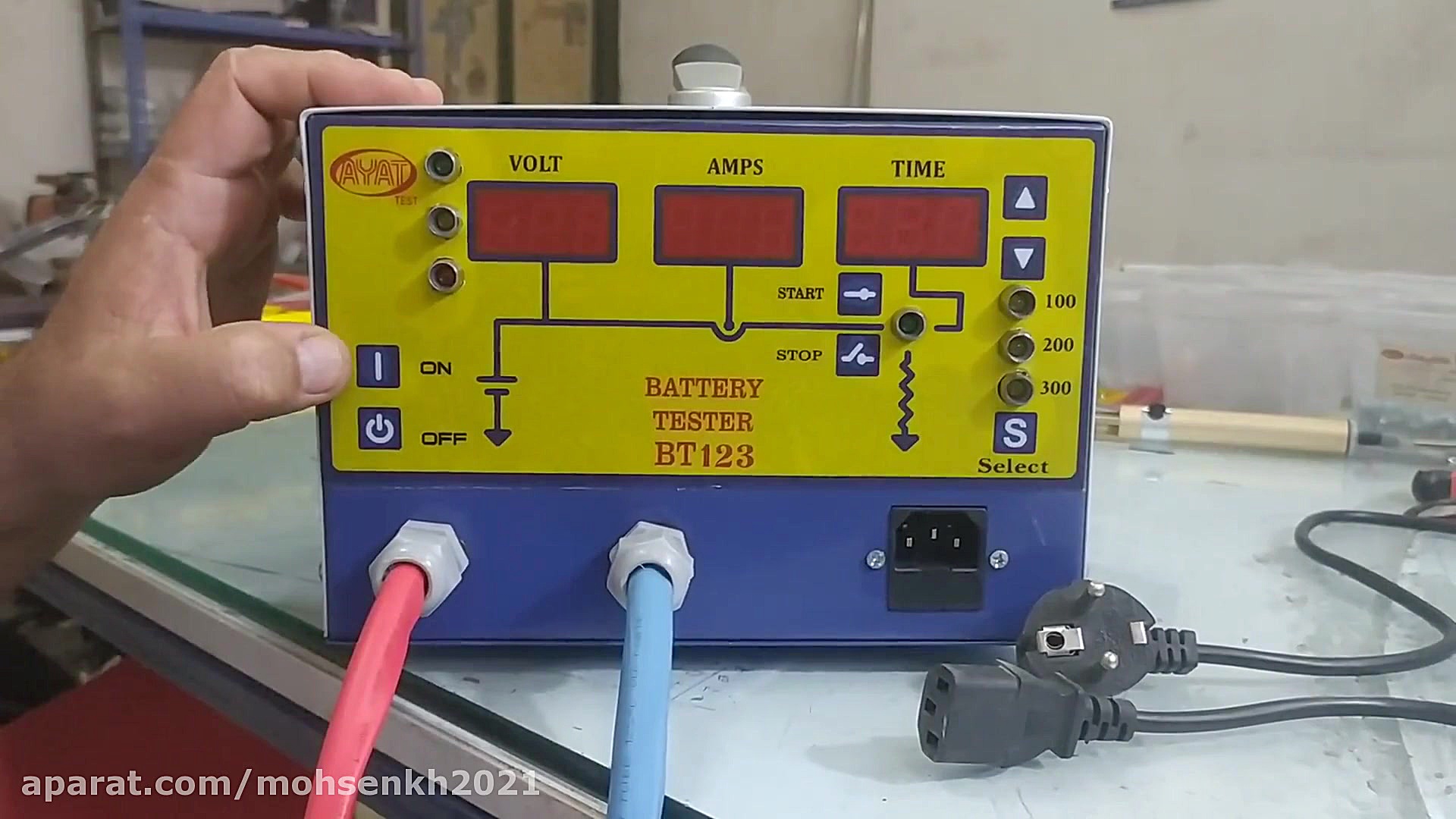 مشخصات پنل کنترل دستگاه تست باطری شرکت آیت تست مدل BT123 لیفت پیشانی