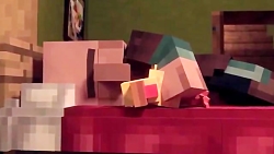 انیمیشن ماینکرافت (مبارزه در ویلیج)