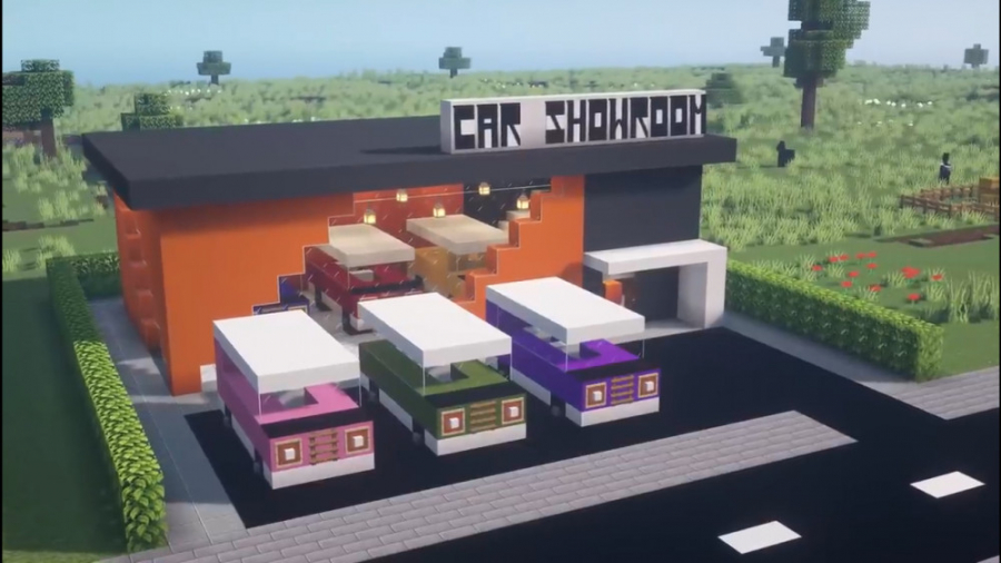 نمایشگاه ماشین در ماینکرافت | How to build a car dealership in Minecraft