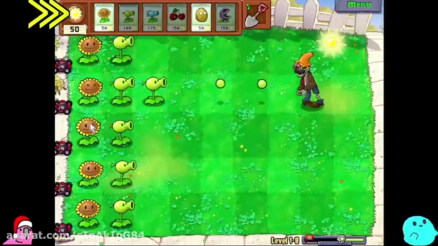 گیم پلی بازی Plants vs zombies ( پارت 2 )