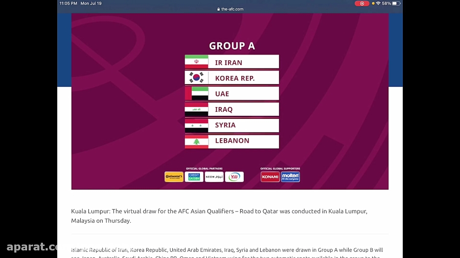 پیش بینی دور سوم مرحله مقدماتی جام جهانی ۲۰۲۲ قطر در آسیا ( درخواستی )