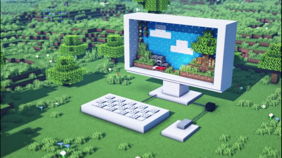 ماینکرافت اموزش ساخت خانه به شکل کامپیوتر