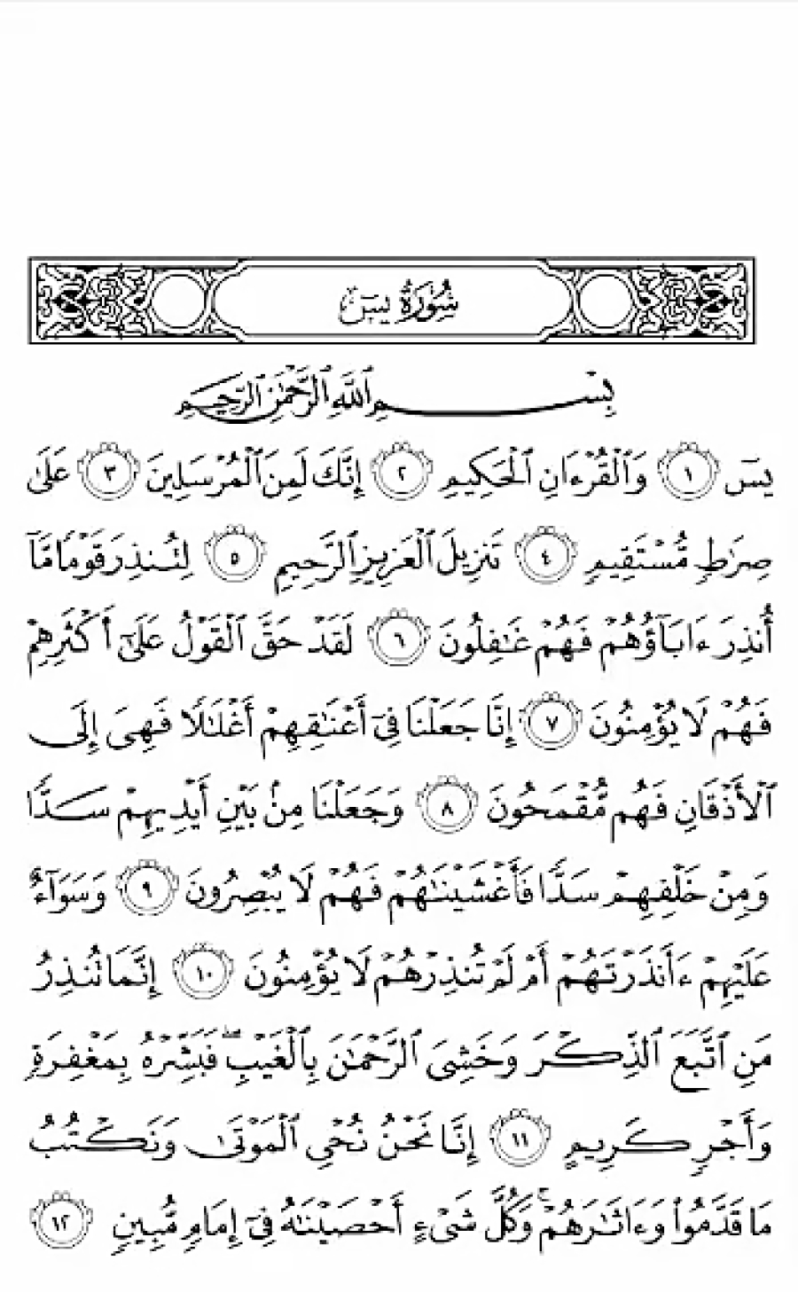 سوره یس آیات 1 تا 12 سوره یس آیات 1 تا 12