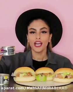 مونا فود خوردن سه تا همبرگر تو...