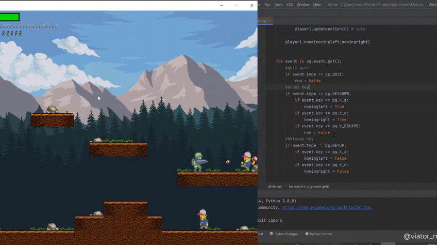 بازی حرفه ای platformer با پایتون : [ Advanced Python ]