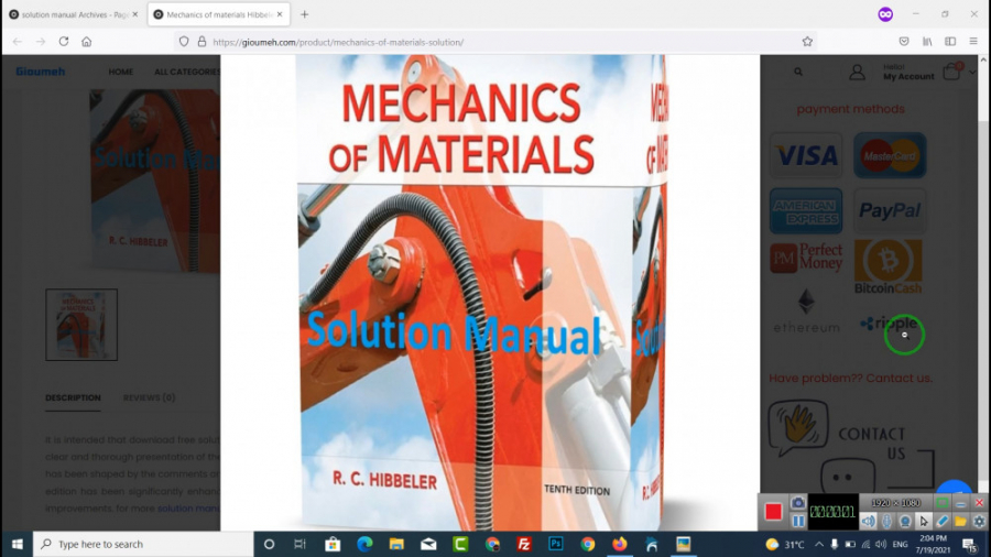 Markeer Extra Een zekere Download Solution Manual of Mechanics of materials 10th edition Hibbeler R.  C