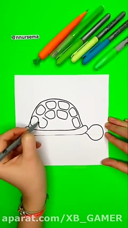آموزش نقاشی لاک پشت کودکانه