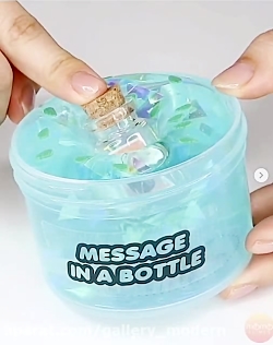 اسلایم اسلایم شفاف آبی همراه ب...