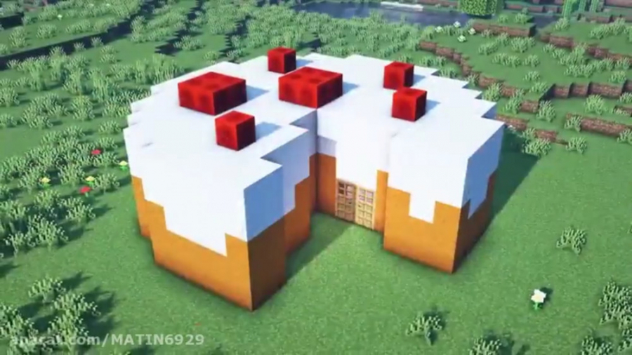 آموزش ساخت خانه به شکل کیک در ماینکرفت