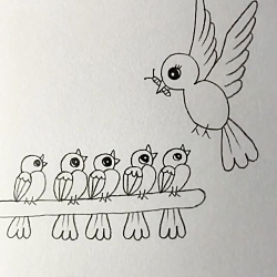 کلیپ آموزش نقاشی ساده برای کودکان .پرنده