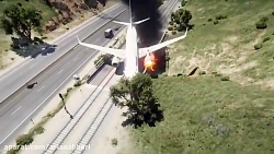 سقوط و آتش سوزی هوایما در اتوبان GTA5